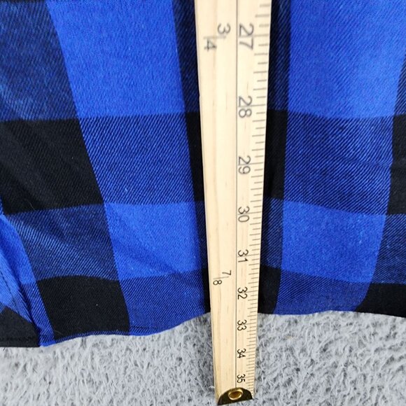 Design in Italy Shirt Mens 2XL Blue Plaid Flannel Long Sleeve Button Up *GUC* - Picture 5 of 9